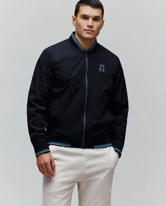 Psycho Bunny Mens Aldrin Bomber 001 BLACK / XXXL