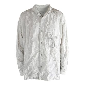 And Wander Casual Shirts, male, White, Size: 2XL Nylon Shirt With Ruffled Details