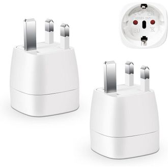 OEM Adaptador De Enchufe Brit&aacute;nico De 2 Piezas, Adaptador De Viaje De Francia/europa A Reino Unido, Adaptador Franc&eacute;s De 2 Pines A Gb De 3 Pines Para Irla