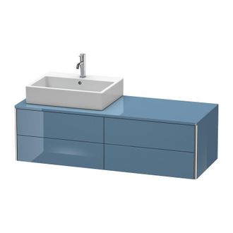 Duravit Mueble De Pared Duravit Xsquare 140.0 X 54.8 Cm, 4 Cajones Xs4913l, Color (frente/cuerpo): Laca De Alto Brillo Stone Blue - Xs4913l4747