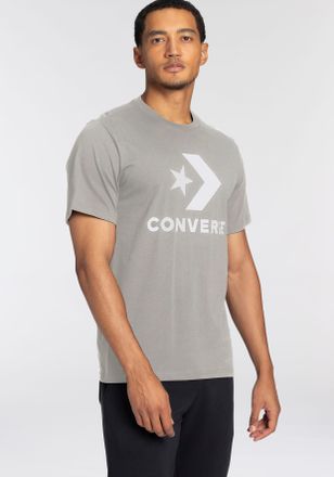 Converse T-Shirt CONVERSE STANDARD FIT CENTER FRONT LARGE LOGO STAR CHEV SS TEE, Herren, Gr. XXL, lt grau heather, Single Jersey, Obermaterial: 100% Baumwolle,
