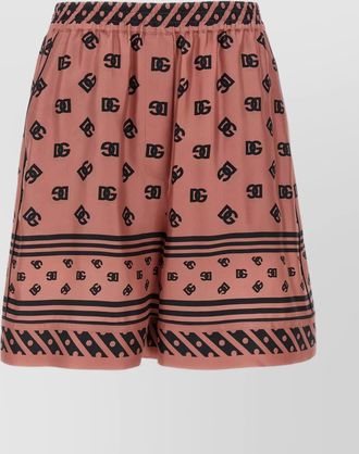 Dolce & Gabbana bermuda shorts in silk with striped hem