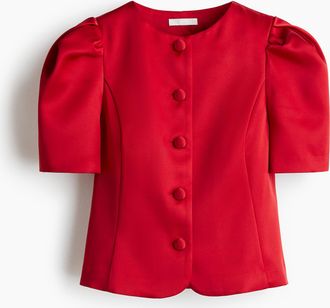 H&M Bluse mit Puffärmeln - Red