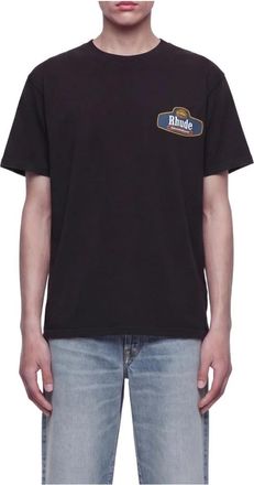 Rhude Racing Crest Tee - Heren - T-shirts - Zwart - S - Katoen - Tops