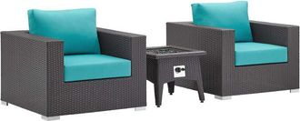 ModWay Outdoor Convene 3Pc Set Outdoor Patio With Fire Pit