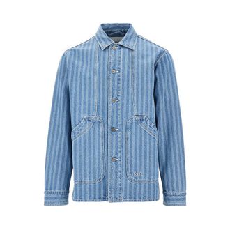 For&eacute;t Berry striped denim overshirt Man S