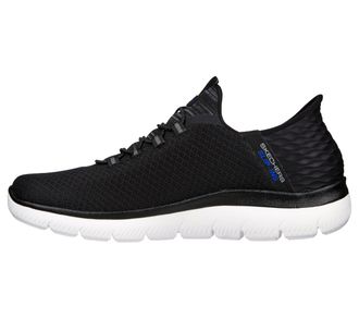 Skechers Mens Summits High Range Slip-On Sneakers, Black Mesh/Wht Trim, 6 UK