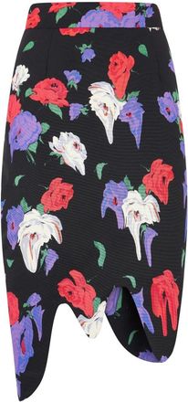 Moschino Asymmetrische Bloemige Rok - Dames - Midirokken - Veelkleurig - M - Katoen - Rokken