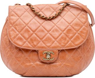 Chanel Pre-owned Womens Quilted Leather Shoulder Bag - Tan - One Size