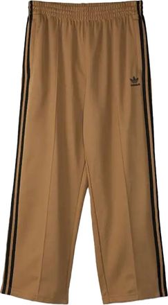 adidas three-stripe track pants - unisex - Cotton/Polyester - L - Brown