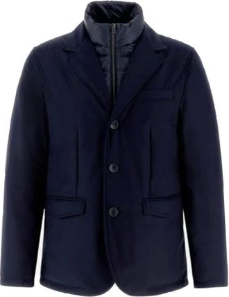 Herno Jassen, Heren, Blauw, 3Xl, Leer, New Business Membranated Blazer