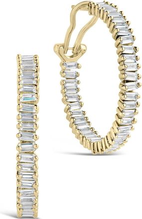 Sterling Forever Mischa CZ Statement Hoop Earrings