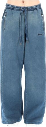 Off-white Distress Diag Slouchy Cotton-Blend Pants