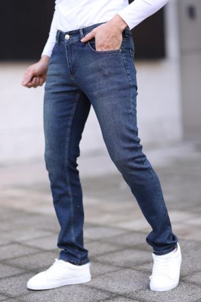 Trendyol MAN Heren Donkerblauw Effen Skinny Normale taille Jeans