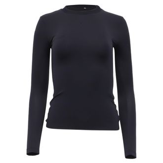 Sportmax Crew Neck Longsleeve T-Shirt in Black Polyamide