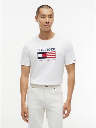 Tommy Hilfiger Mens Hilfiger Flag Logo T-Shirt - White - XXXL