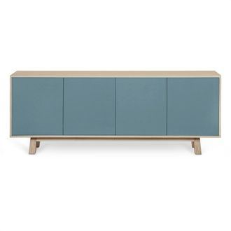 Mon Petit Meuble Fran&ccedil;ais Aparador bajo de 4 puertas l.160 cm, fresno