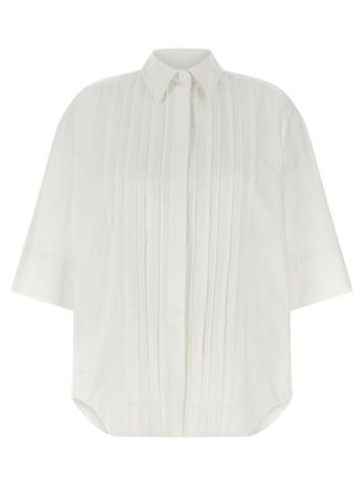 Parosh White Oversized Pleated Shirt
