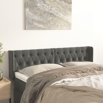 vidaXL Cabecero De Terciopelo Gris Oscuro 163x16x78/88 Cm Vidaxl
