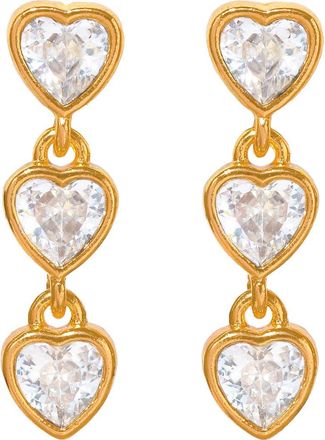 Girls Crew Falling Hearts Cubic Zirconia Dangle Earrings in Gold at Nordstrom