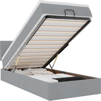 vidaXL Cama Otomana Con Colch&oacute;n Gris Claro 100x200 Cm Tela Vidaxl