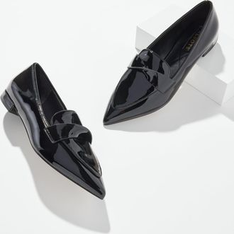 Talbots Scarlet Patent Leather Twist Pointed Toe Loafers - Black - 10 1/2 M Talbots