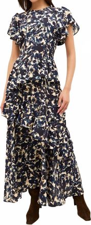 Marie Oliver Quinby Tiered Flounce Maxi Dress In Pyrite