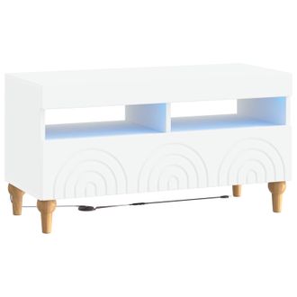 vidaXL Mueble De Tv Led Blanco Madera De Ingenier&iacute;a Vidaxl