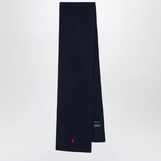 Polo Ralph Lauren Navy wool scarf with embroidered pony