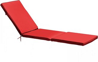 Oviala Cojín para tumbona rojo 186 x 53 x 5 cm