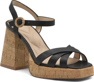 Charles by Charles David Barnaby Ankle Strap Sandal in Black Cork-Le at Nordstrom Rack, Size 6.5