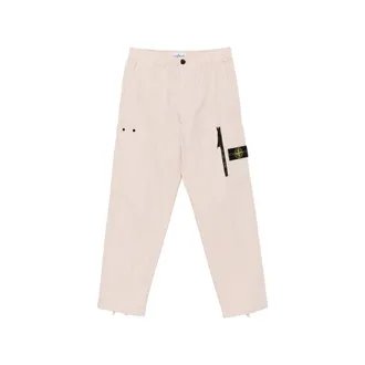 Stone Island Logo-patch Loose-fit Cotton Cargo Pants