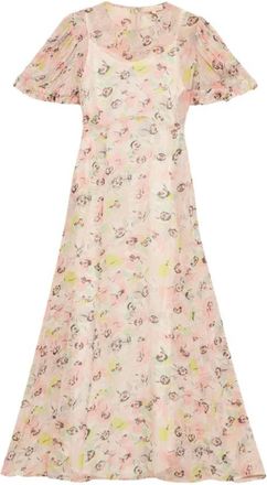 By Ti Mo Elegante Chiffon Midi Jurk - Dames - Casual kleedjes - Veelkleurig - S - Chiffon - Kleedjes