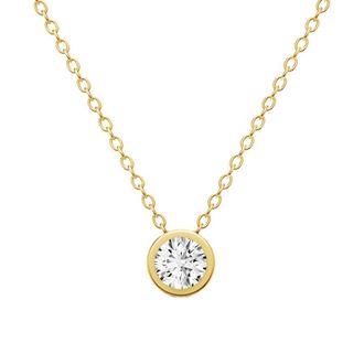 Diamond2Deal 14K Yellow Gold 1.50 Ct Lab Grown Round Diamond Pendant Necklace
