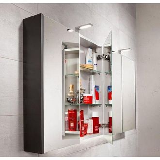 Royal Plaza Merlot spiegelkast 100x74cm zonder verlichting rechthoek met 2 deuren Spaanplaat Zilver