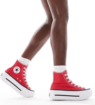 Converse Chuck Taylor All Star Lift Double Stack - Sneakers alte rosse-Rosso