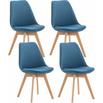 Clp Clp - Set De 4 Sillas De Comedor Linares Azul Tela