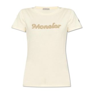 Moncler Dames, Tops, Beige, Maat: S Katoen