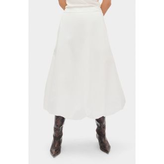 Aligne Nola Organic Cotton Bubble Midi Skirt in White at Nordstrom, Size 14