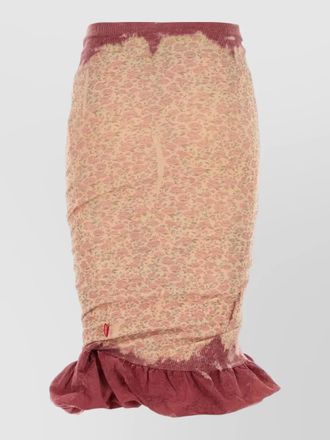 Diesel stretch cotton skirt textured fabric waistband