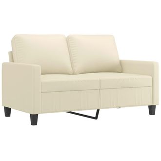 vidaXL Sof&aacute; De 2 Plazas De Cuero Sint&eacute;tico Color Crema 120 Cm Vidaxl