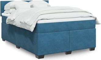 vidaXL Vidaxl - Cama Box Spring Con Colch&oacute;n Terciopelo Azul 160x200 Cm