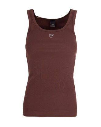 Pinko Brown Solid Round Neck Top