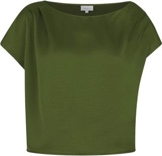 Dante6 Roam Satin Drapey Top - Dames - Blouses & Shirts - Groen - Maat: XL Satijn