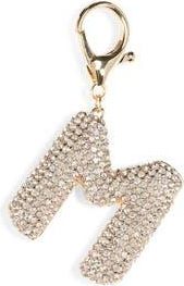 Leith Pav&eacute; Initial Bag Charm in M- Clear- Gold at Nordstrom Rack