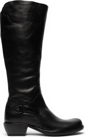 FLY London Fly London Womens Black Leather High Heeled Riding Long Boots - MISTRY
