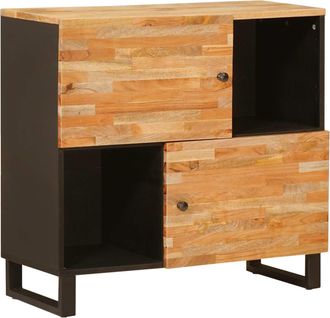 vidaXL Armario Auxiliar Marr&oacute;n 80 X 33 X 75 Cm Madera De Mango Maciza Vidaxl