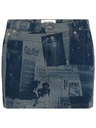 Jean Paul Gaultier Miniskirt With Newspaper Print