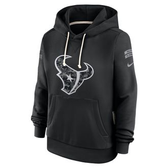 Nike Houston Texans Salute to Service Sideline Nike Womens Dri-FIT NFL Pullover Hoodie in Black | 03C300AA2D-CYB