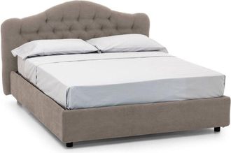 Dmora Letto Matrimoniale Arex, Sfoderabile, Contenitore Made in Italy, Grigio Tortora